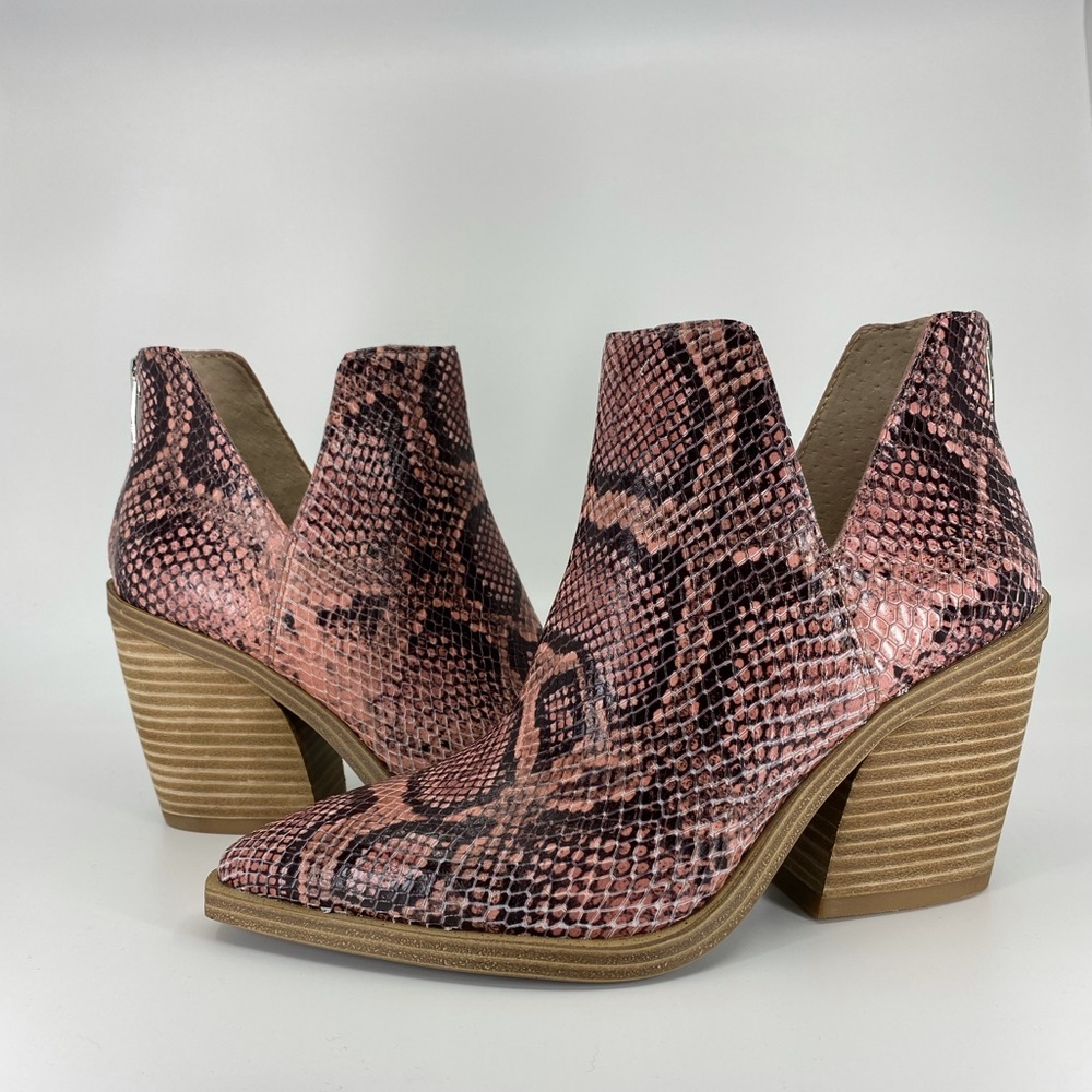 Vince Camuto Gigietta Snakeskin Bootie Rosewood